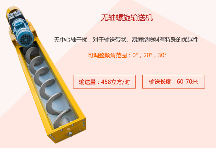 采用无轴设计，适合输送粘性强、易堵塞的物料